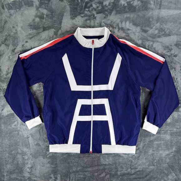 My Hero Academia Full Zip Men M Blue Windbreaker Japanese ANIME MANGA Comic hero - Picture 1 of 16